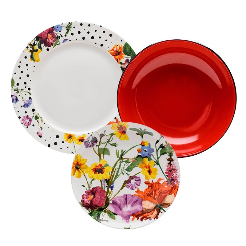 Evviva Servizio Tavola 18 piatti Flor in porcellana